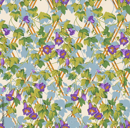 Obraz na płótnie seamless beautiful wallpaper cards all over design floral leaf vintage ornament Victorian ethnic geometric print paisley pattern w salonie