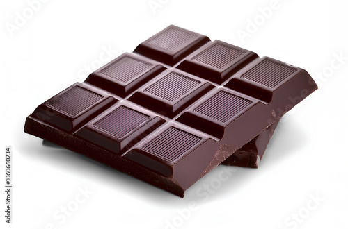 Dark Chocolate Blocks on white background