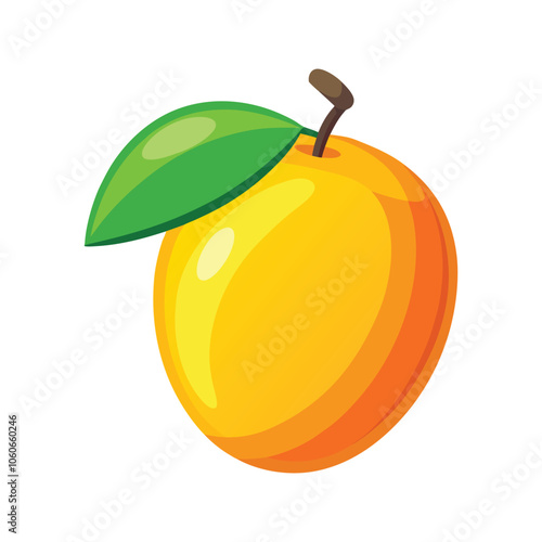 Mango with leaves. Testy sweet fruit