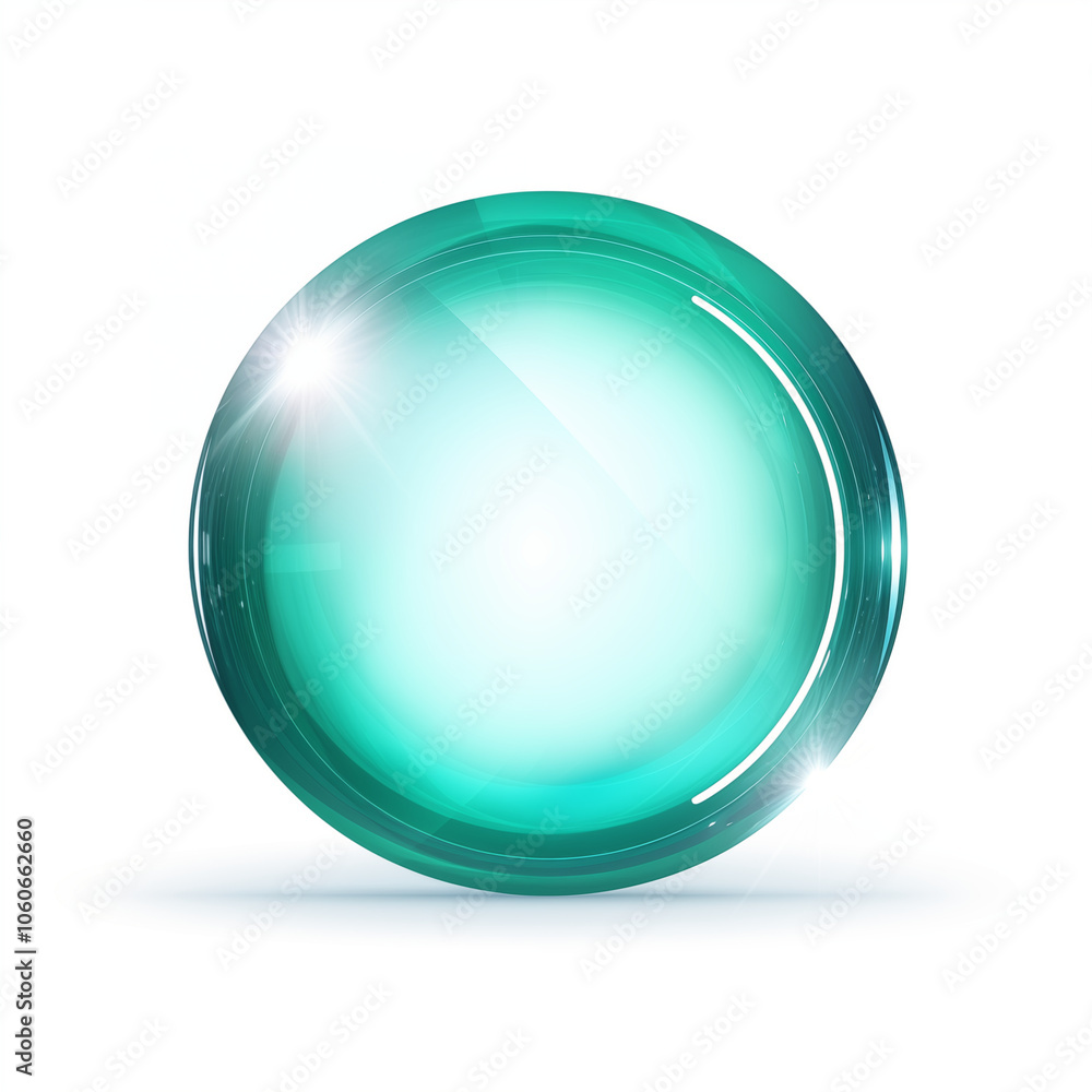 A vibrant teal cartoon orb radiating light in a whimsical and imaginative setting A vibrant teal cartoon orb radiating light in a whimsical and imaginative setting