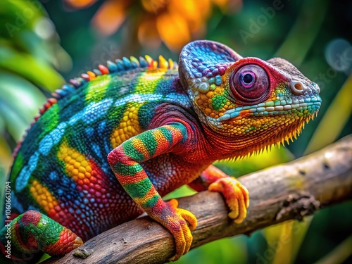 Chameleon Silhouette in Tree - National Geographic Style Photography