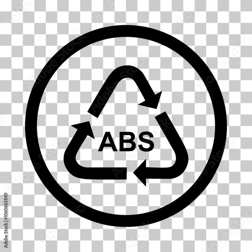 Plastic symbol, ecology recycling sign isolated on white background. Package waste icon