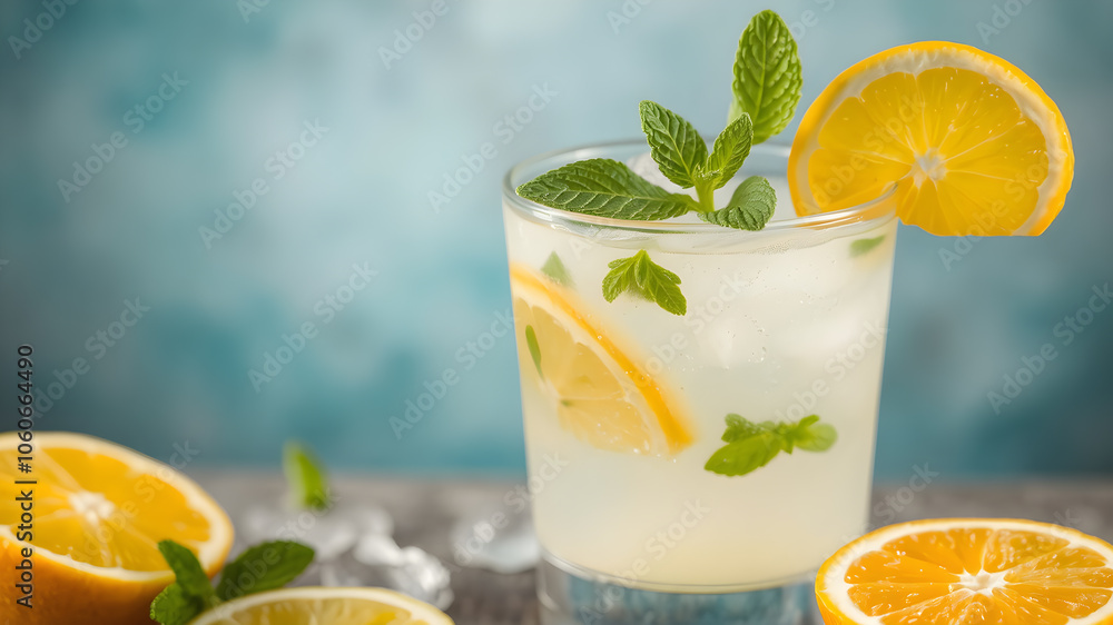orange soda with orange fruit isolated on background. coffee shop cafe menu concept. orange soda with orange fruit isolated on background. coffee shop cafe menu concept.