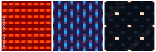 Elegant small lines pattern geometric art colorful fashioned background. Repeating rectangle line shapes texture design. Modern decoration textile fabric swatch, easy to recolor all over print block.