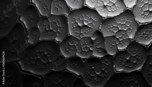 Grayscale Close-Up of Textured Surface with Intricate Natural Patterns photo