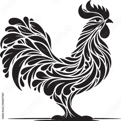 A manually crafted illustration of an animal silhouette