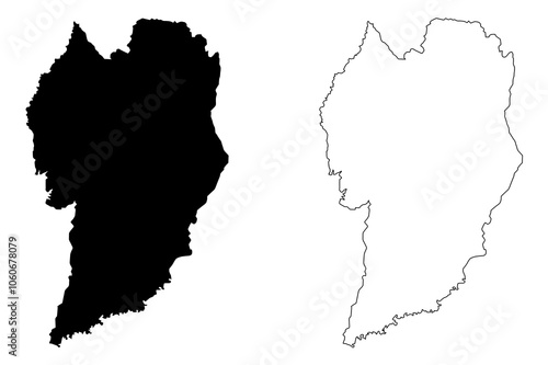 Curitiba City (Federative Republic of Brazil, Parana State) map vector illustration, scribble sketch City of Curitiba map