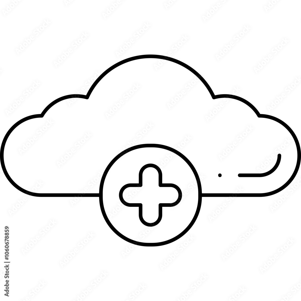 Add Cloud single vector icon Add Cloud single vector icon