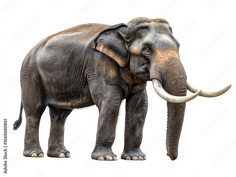 Fototapeta premium Elephant, white isolated background