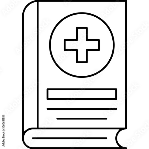 Medical book single vector icon