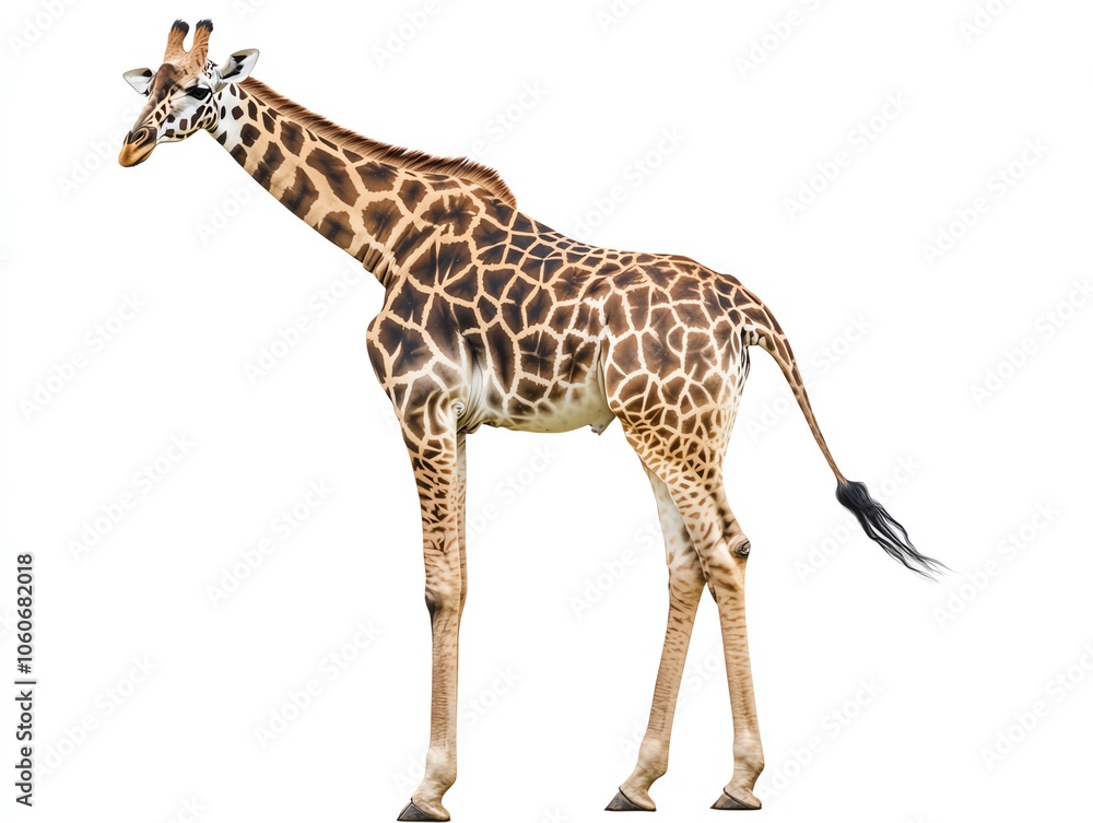 Giraffe, white isolate background Giraffe, white isolate background