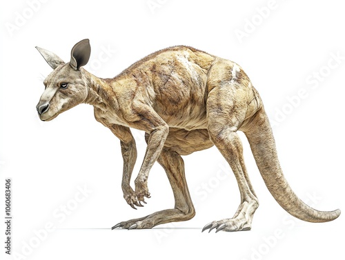 Kangaroo, white isolate background photo