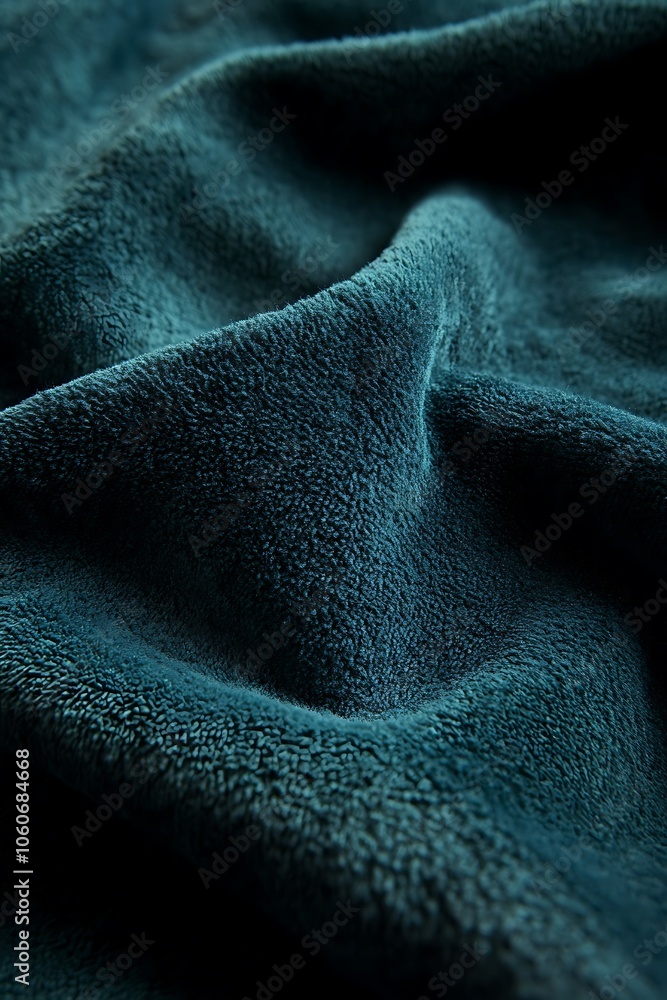 Close-up Texture of a Deep Green Fleece Fabric Close-up Texture of a Deep Green Fleece Fabric