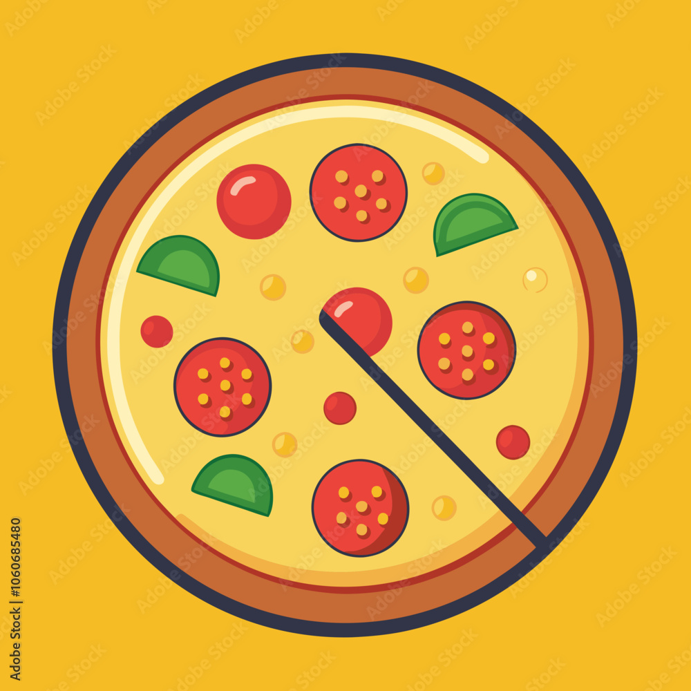 pizza with salami and cheese