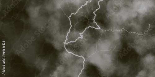 Lightning bolt. thunder lighting on black sky. 3d illustration, lightning, storm, thunder set. Frame of lightnings on black background 8k. black marble background.