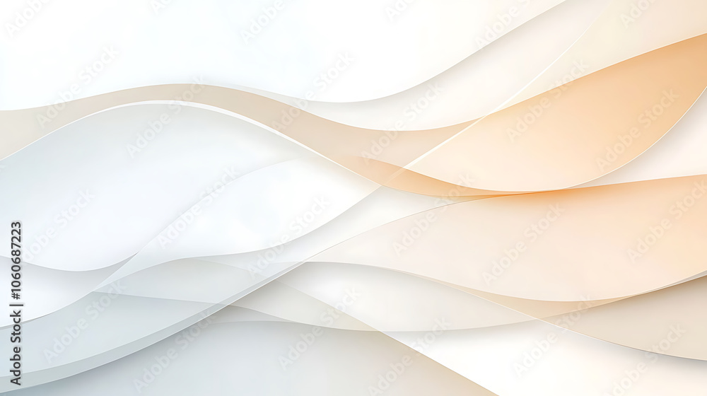 Minimalist abstract composition with smooth beige and white waves Minimalist abstract composition with smooth beige and white waves