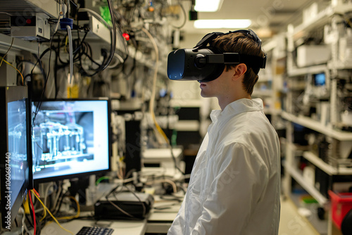 Innovative VR research conducted by scientist in lab