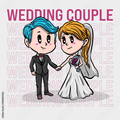 CHIBI CHARACTER WEDDING COUPLE