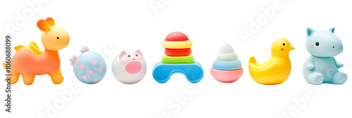 Collection set of baby toys isolated PNG