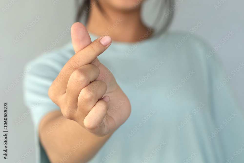 Hand with Fingers Crossed for Good Luck, mini heart Hand with Fingers Crossed for Good Luck, mini heart