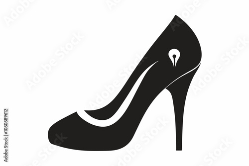 shoe high heel vector silhouette, woman high heel icon,shoe high heel vector silhouette, woman high heel icon, Isolated sign black female shoes with high heel on white background, Vector illustration.