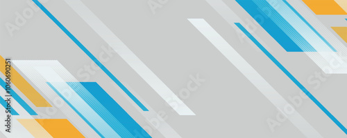 Abstract banner background. Modern blue and yellow geometric diagonal shapes design. Futuristic graphic. Suit for brochure, poster, banner, sport,