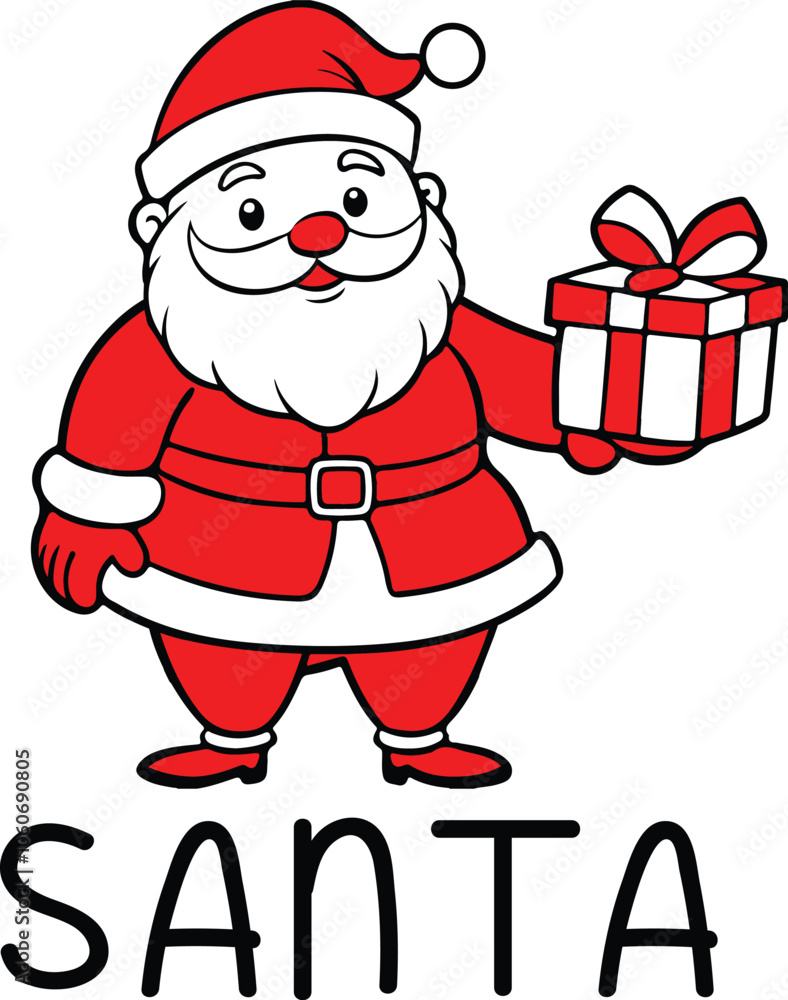Santa christmas typography clip art design on plain white transparent isolated background for card, shirt, hoodie, sweatshirt, apparel, card, tag, mug, icon, poster or badge Santa christmas typography clip art design on plain white transparent isolated background for card, shirt, hoodie, sweatshirt, apparel, card, tag, mug, icon, poster or badge