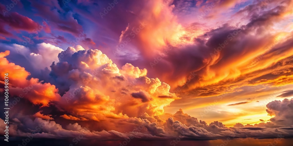 Radiant Sunset Above Billowing Clouds - A Divine Abstract Illustration of Hope and Beauty Radiant Sunset Above Billowing Clouds - A Divine Abstract Illustration of Hope and Beauty