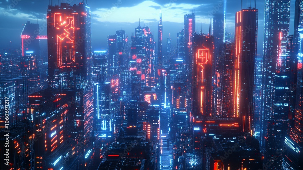 Cyberpunk Cityscape with Neon Lights Cyberpunk Cityscape with Neon Lights