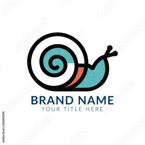 Snail logo vector icon illustration design. Snail cartoon fun style vector logo design. photo