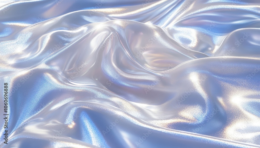 Obraz premium Iridescent silver holographic foil inspired by vaporwave aesthetics