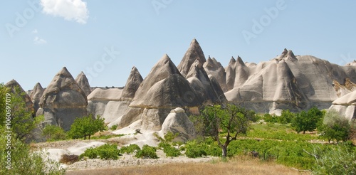 Obraz na płótnie Different landscape of tuff formation in Goreme Historical National Park in Cappadocia, Turkey w salonie