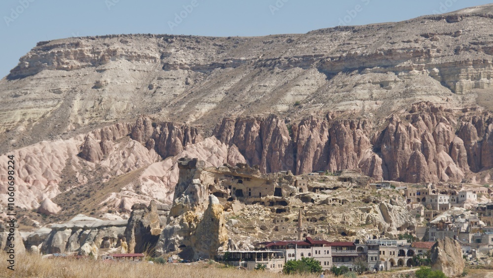 Different landscape of tuff formation in Goreme Historical National Park in Cappadocia, Turkey
