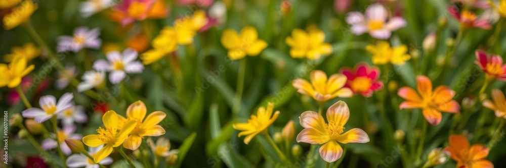 Close-up of vibrant and colorful blooming flowers in a garden, garden, blossom Close-up of vibrant and colorful blooming flowers in a garden, garden, blossom