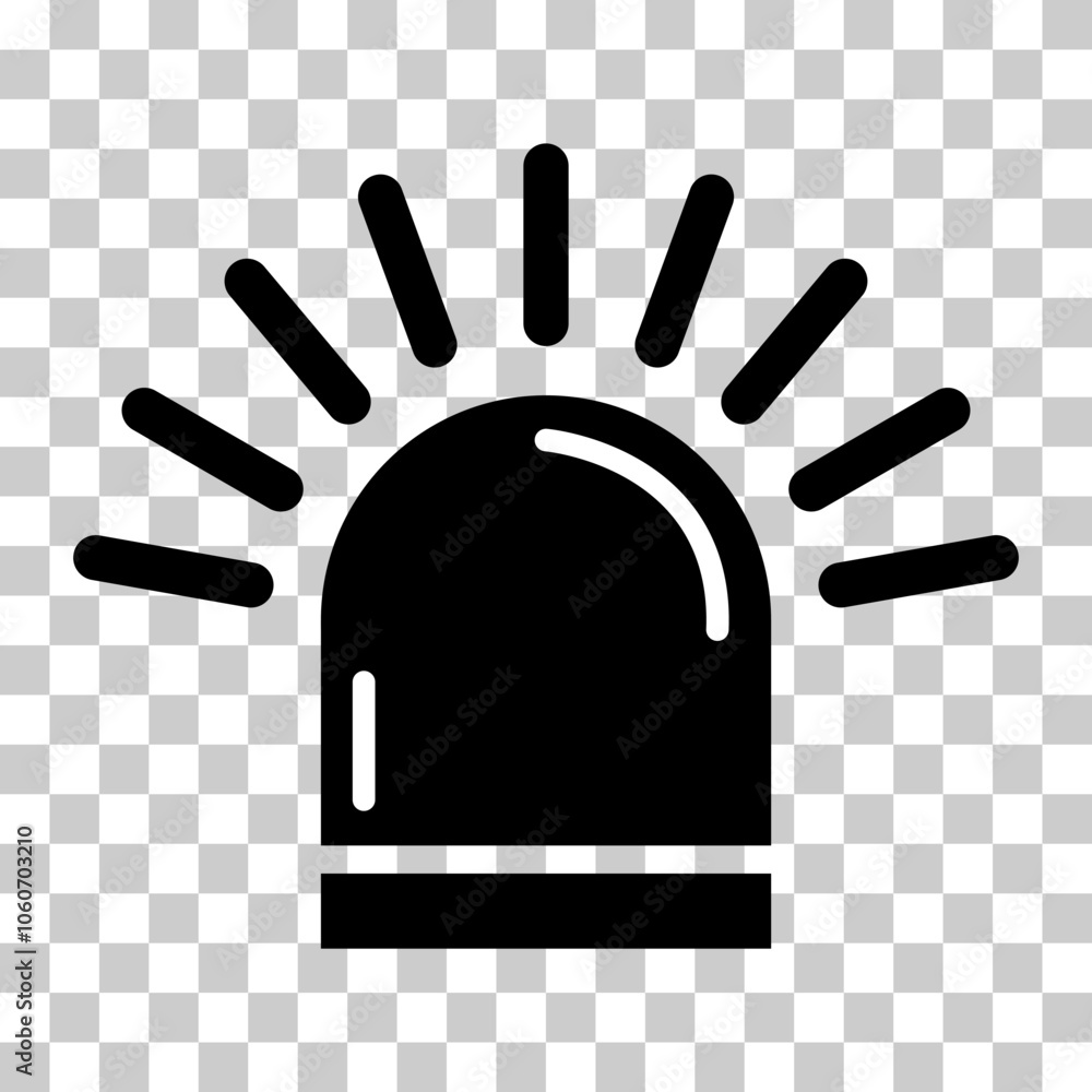 Siren fire alarm sign, signal danger light symbol, ambulance police alert vector illustration . Siren fire alarm sign, signal danger light symbol, ambulance police alert vector illustration .