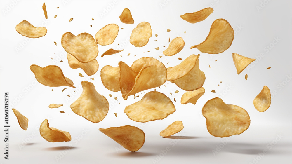 potato chips isolated on white potato chips isolated on white