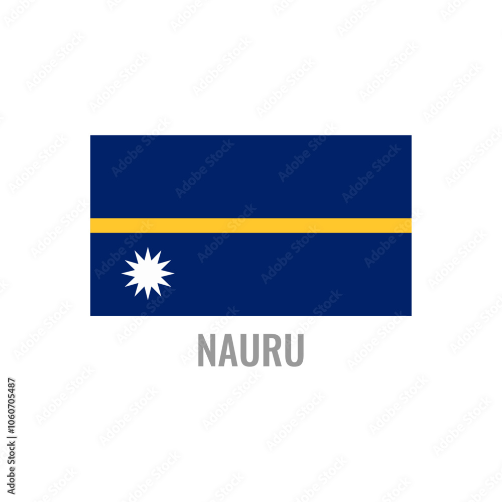 Nauru flag icon. The country sign. Rectangle shape. Isolated on a white background. Vector image. Nauru flag icon. The country sign. Rectangle shape. Isolated on a white background. Vector image.