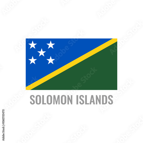 Solomon Islands flag icon. The country sign. Rectangle shape. Isolated on a white background. Vector image. Free Download Solomon Islands flag icon. The country sign. Rectangle shape. Isolated on a white background. Vector image. - GFXLoad