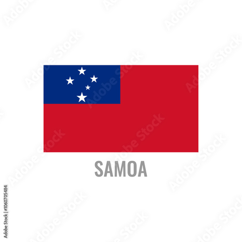 Samoa flag icon. The country sign. Rectangle shape. Isolated on a white background. Vector image. Free Download Samoa flag icon. The country sign. Rectangle shape. Isolated on a white background. Vector image. - GFXLoad