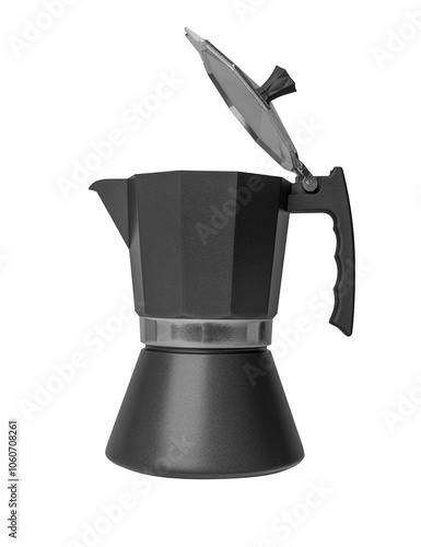 Obraz na płótnie Geyser coffee maker isolated on white background. w salonie