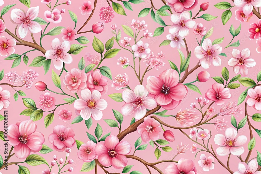 Seamless Sakura Blossom Pattern for Spring Decor and Design Inspiration Seamless Sakura Blossom Pattern for Spring Decor and Design Inspiration