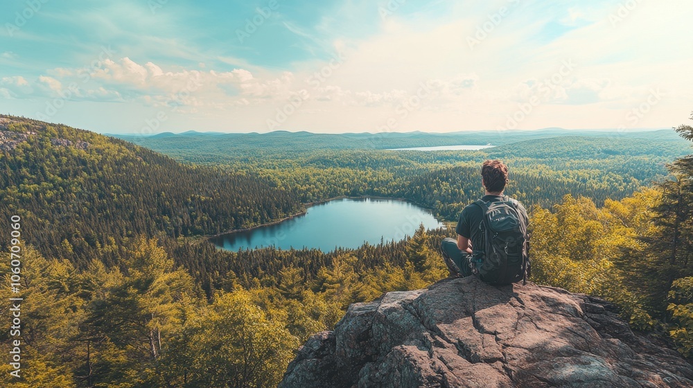 Serene Wilderness: Exploring the Tranquil Lake in the Mountain Landscape Serene Wilderness: Exploring the Tranquil Lake in the Mountain Landscape