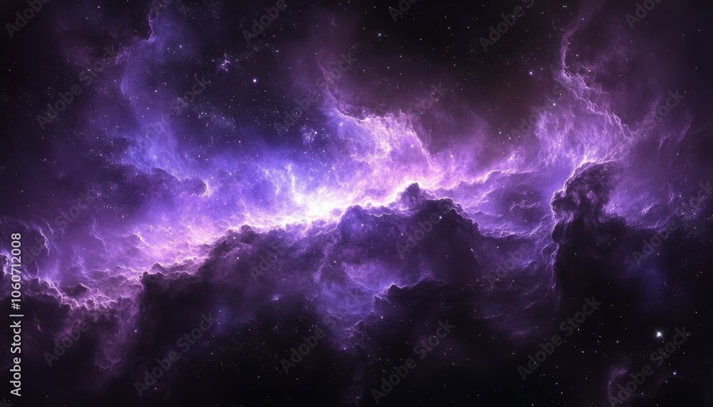Stunning nebula galaxy background featuring purple and blue outer space clouds Stunning nebula galaxy background featuring purple and blue outer space clouds
