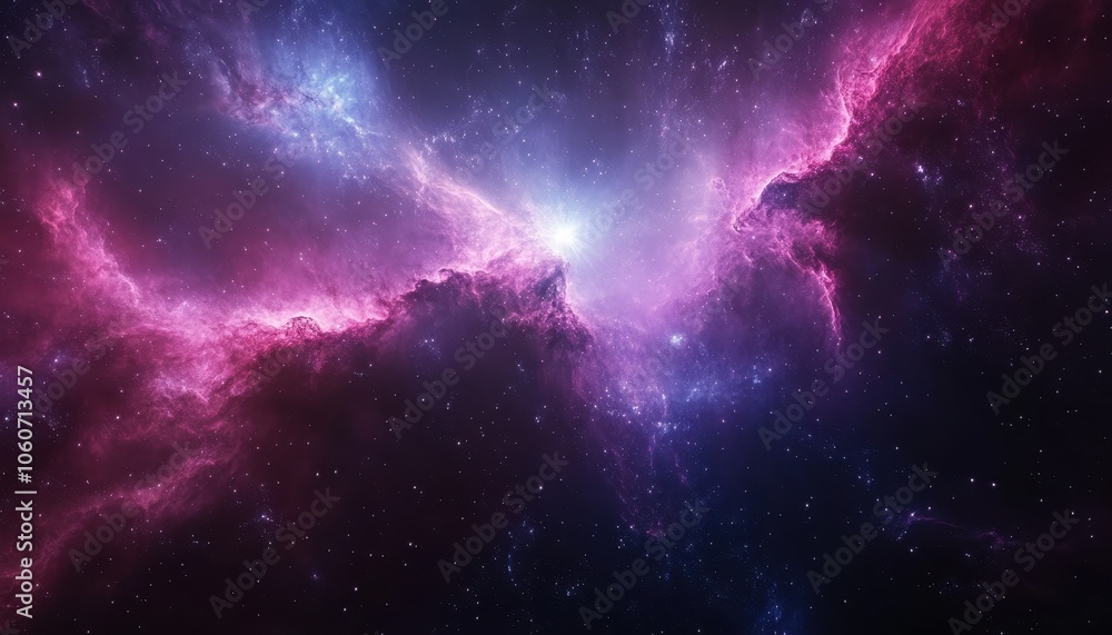 Fototapeta premium Colorful galaxy with vibrant nebula and supernova in deep space