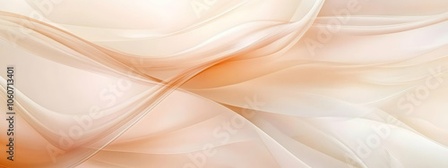 Abstract background design with translucent layers of soft peach and cream blending seamlessly, embodying modern elegance