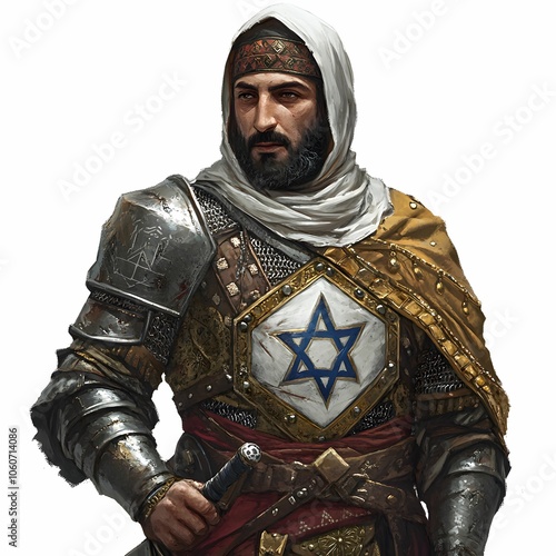 Knight in Armor with Star of David Shield photo