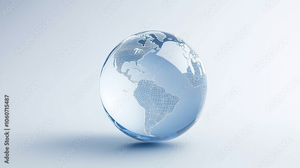 Futuristic Transparent Earth with Glowing Continents - Sci-Fi 3D Wireframe Globe in a Virtual Environment for High-Tech Imagery and Digital Art Futuristic Transparent Earth with Glowing Continents - Sci-Fi 3D Wireframe Globe in a Virtual Environment for High-Tech Imagery and Digital Art