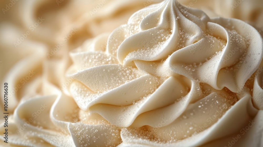 closeup of a creamy white whipped cream swirl with a smooth and glossy texture set against a soft background ideal for culinary design and dessert inspiration closeup of a creamy white whipped cream swirl with a smooth and glossy texture set against a soft background ideal for culinary design and dessert inspiration