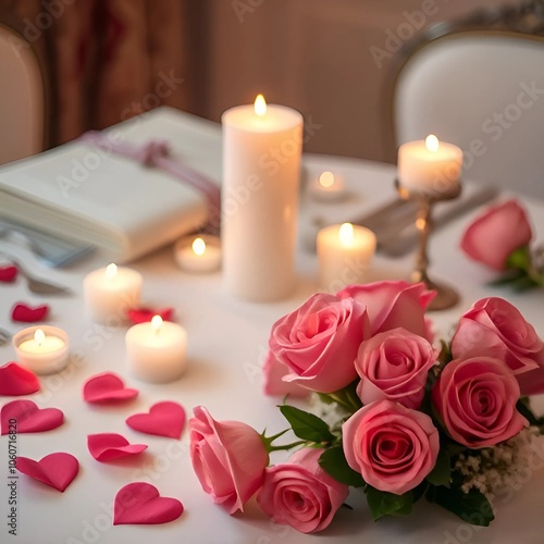 candles and roses