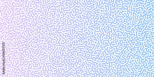 Abstract Reaction-diffusion Turing pattern natural texture blue gradient color scheme. Linear design with biological shapes. Organic lines Memphis. abstract truing organic wallpaper design, vector.	